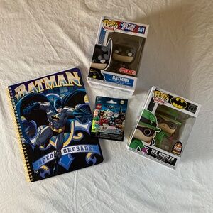 Batman gift collector Bundle – Notebook, LEGO Minifigure, Funko Pop #461 & #469